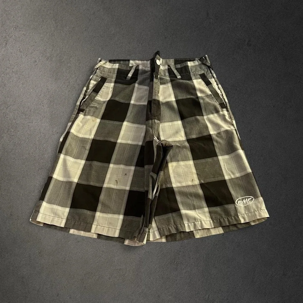 Y2K 2000s Grunge Indie Skater Workwear Streetwear Hip Hop Baggy Plaid Shorts